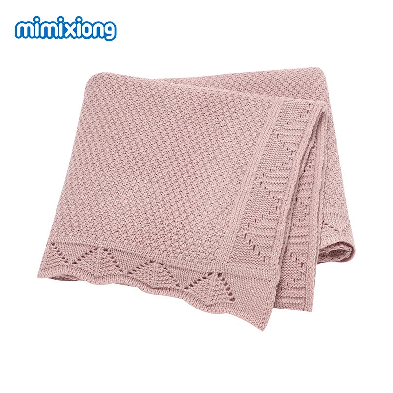 Super Soft Baby Blankets Swaddle Wrap 100*80cm Knit Pure Color Newborn Sleeping Covers for Stroller Bassinet Comfort All Seasons