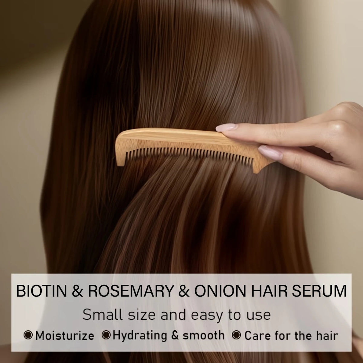 Biotin Rosemary Onion Hair Serum, Smooth & Supple Treatment for All Hair Types, Nourishing Growth Serum