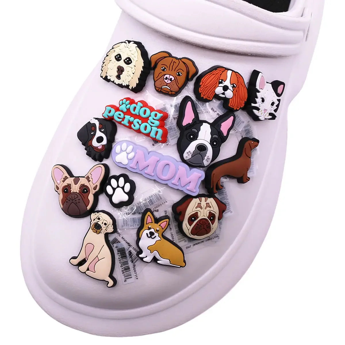 1Pc 3D Cute Dog Lover Clog Charms Pets Puppy Cats Animal Paws Corgi Frenchie Funny Cool Trendy Hole Shoes Accessories Decor Gift