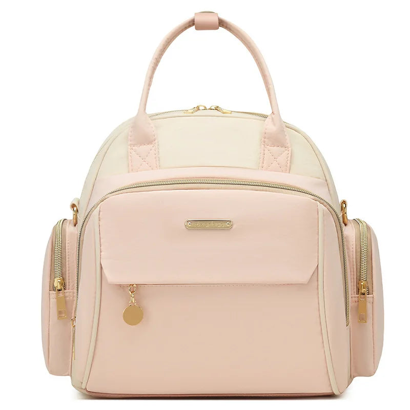 Personalized Mommy Bag Backpack Solid Color Handbag Large Capacity Baby Diapers Organizer Single Shoulder Bags