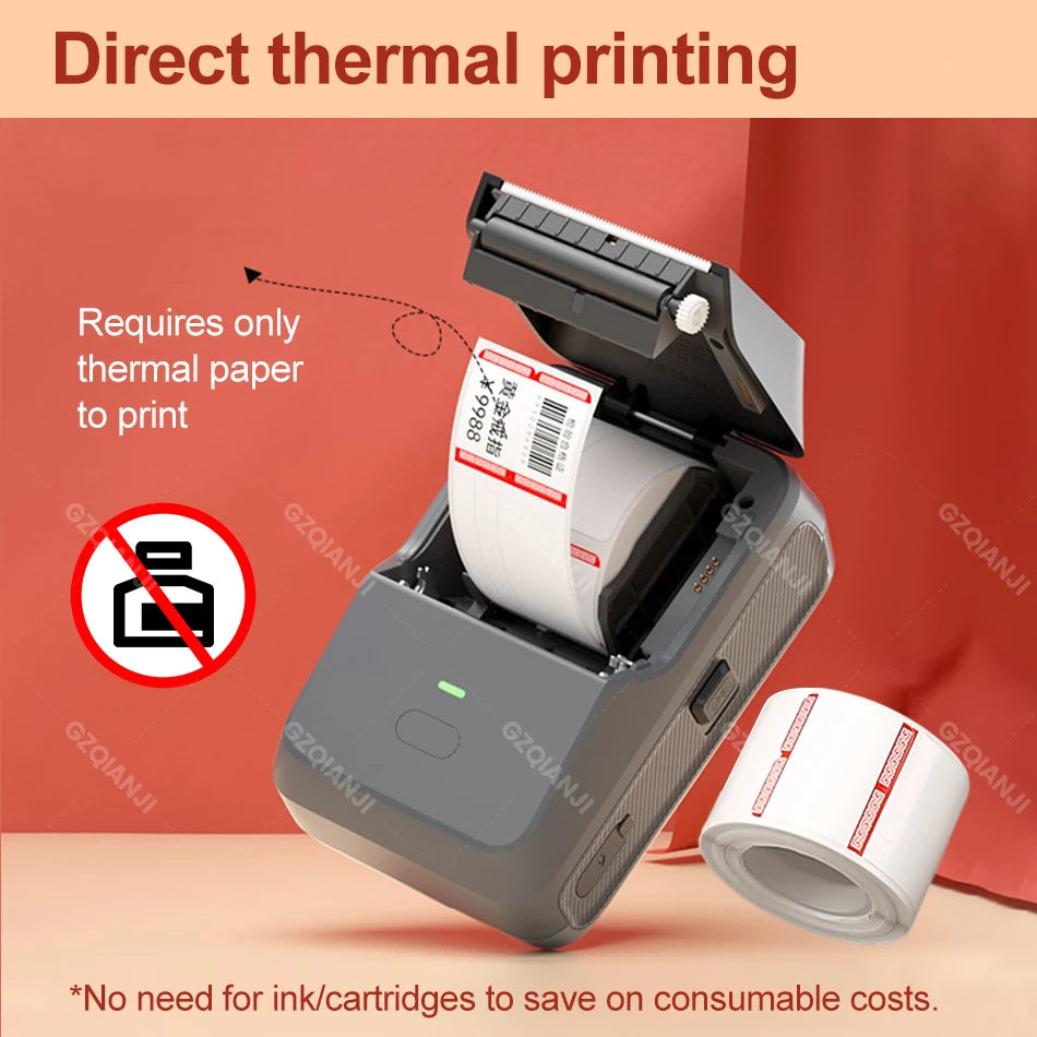 P2 Sticker Printer Thermal Labeling Machine Portable Label Maker Wireless Label Printer with Self-adhesive Paper Label Tape