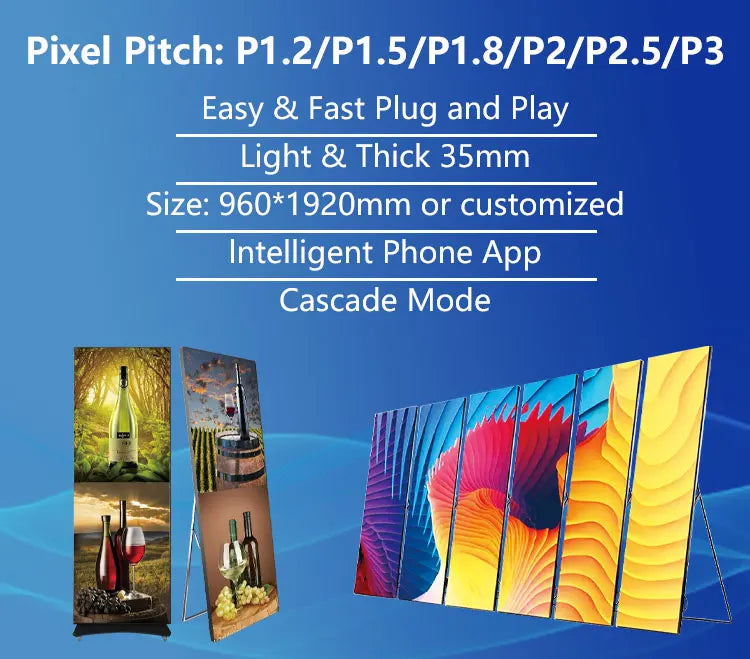 New Arrival Indoor Outdoor Capacitive  Stand Floor Advertising Poster Screen Full Color Digital LED Display Screen