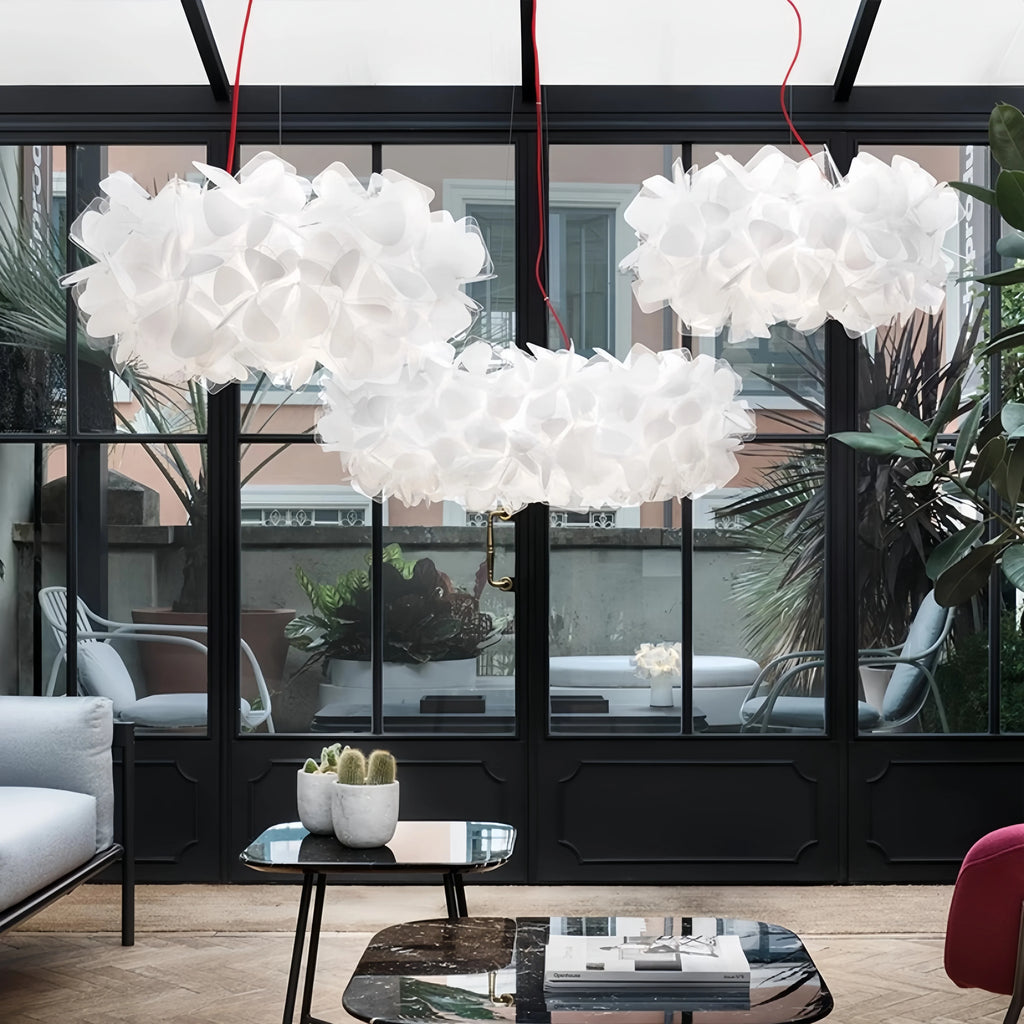 Nordic flower Petal Ceiling Chandelier Mama Non Mama Suspension lamp for Living Room Bedroom Restaurant art colorful cloud lamp