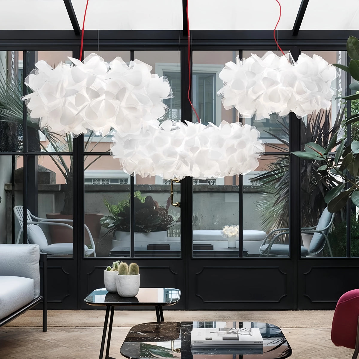 Nordic flower Petal Ceiling Chandelier Mama Non Mama Suspension lamp for Living Room Bedroom Restaurant art colorful cloud lamp