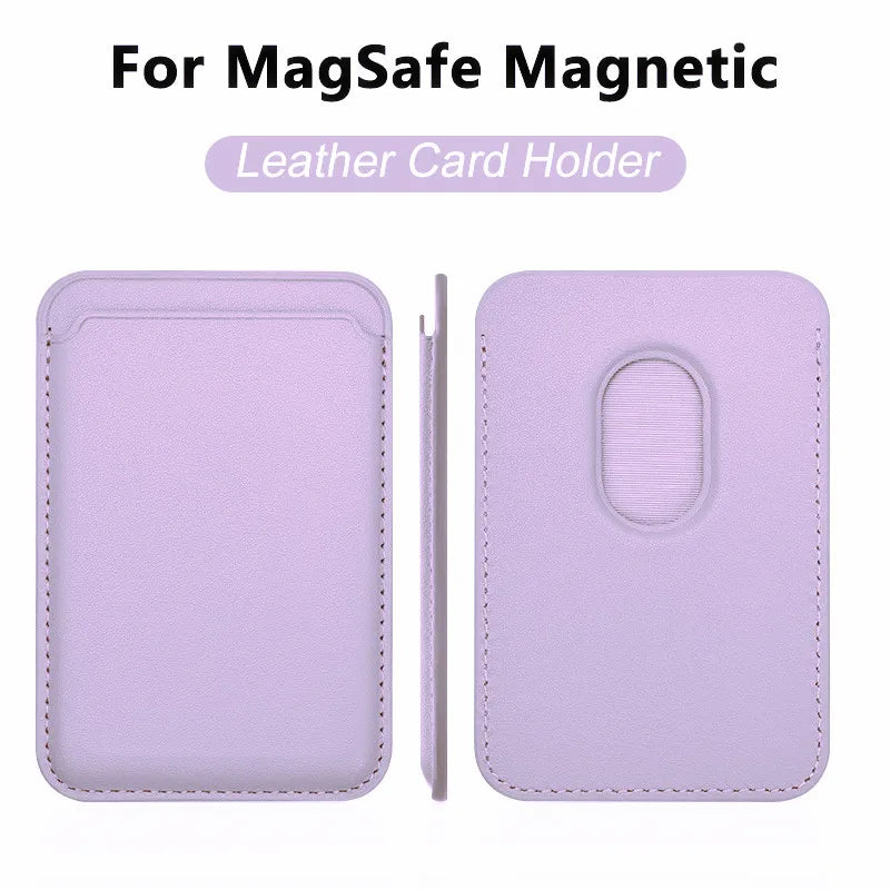 Women Man Leather Soft Card Wallet Phone Card Holder for MagSafe Magnetic Case Suitable for All iPhone Cases Card Phone Back Bag