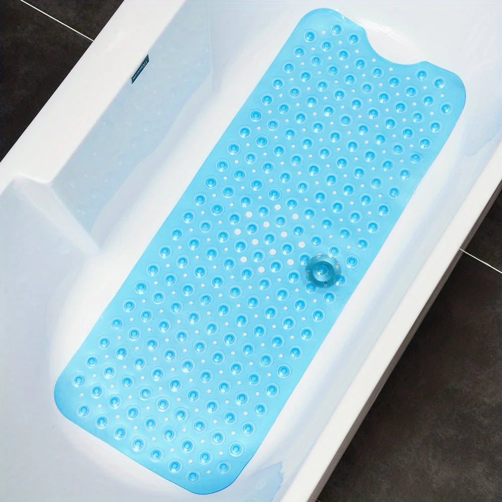 1Pc non-slip shower mat bathtub mat with drain holes and suction cups machine washable household bathroom shower carpet bathroom