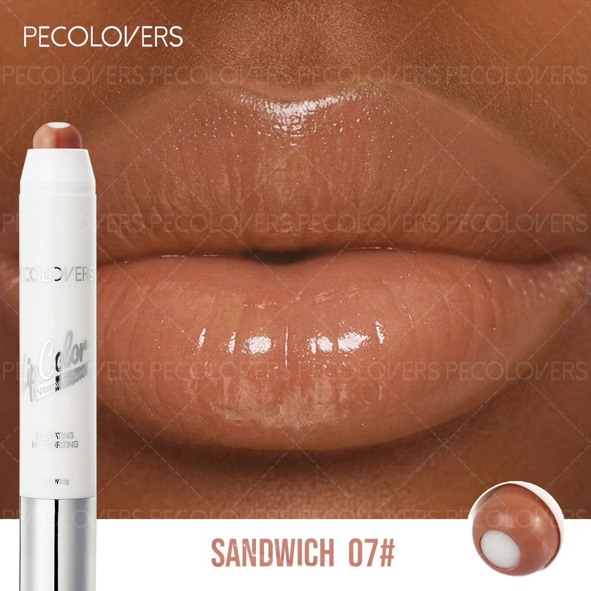 1 Pcs Hydrating Lip Gloss Pen, Pink coral color Chocolate Brown, Glass Lip Effect, Transfer-Proof Moisturizing All Skin Types