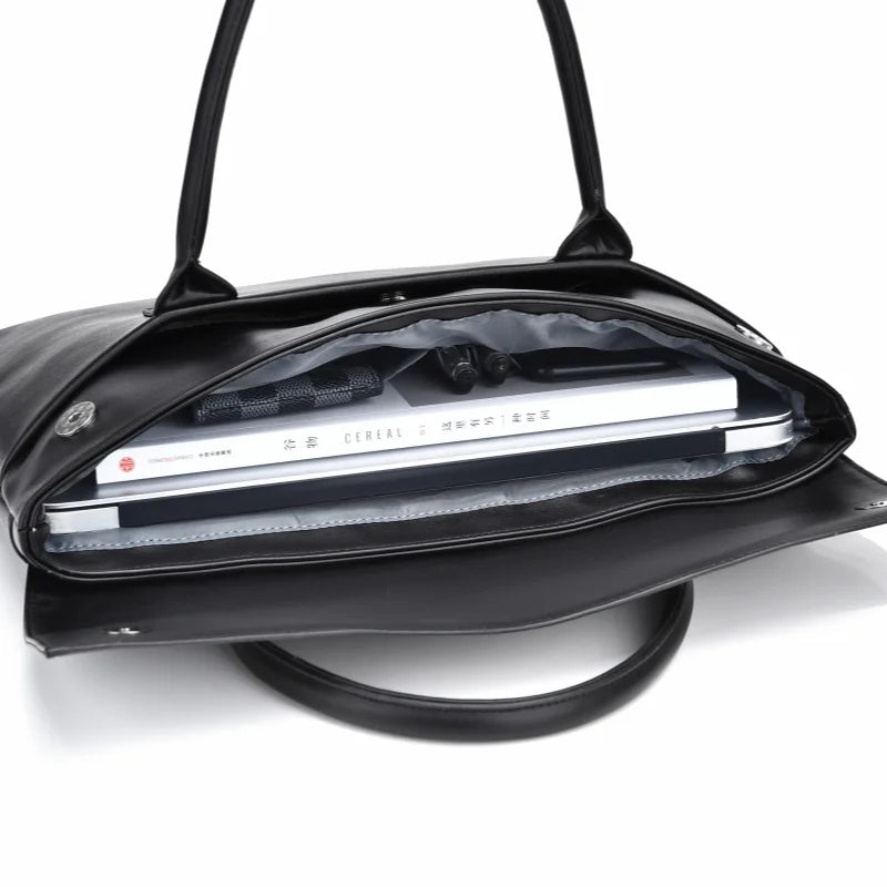 14-inch Laptop Bag Unisex Lightweight Business Commuter Computer Bag Water-Resistant PU Women's Briefcase Essential Holiday Gift