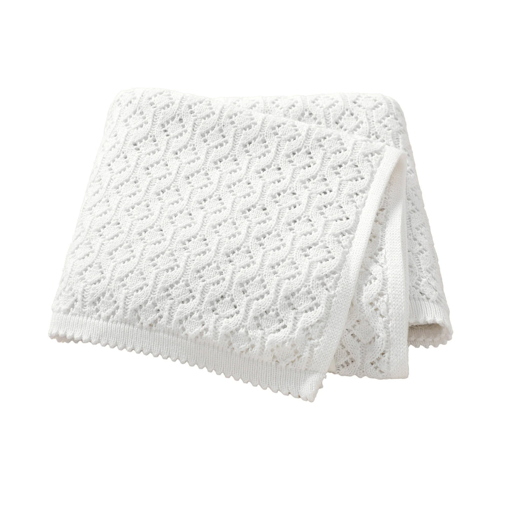 Cotton Baby Blanket Knit Infant Boy Girl Bedding Quilt 90*70CM Solid Toddler Stroller Swaddle Super Soft Plaid Fashion Hollow Ou