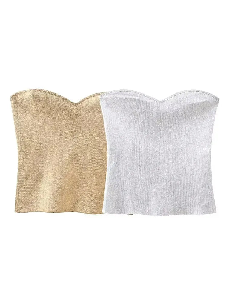 HH Minimalist Women Tube Top Sleeveless Backless Corset For Woman Elegant Casual Office Business Weekend High Street Camis Tops