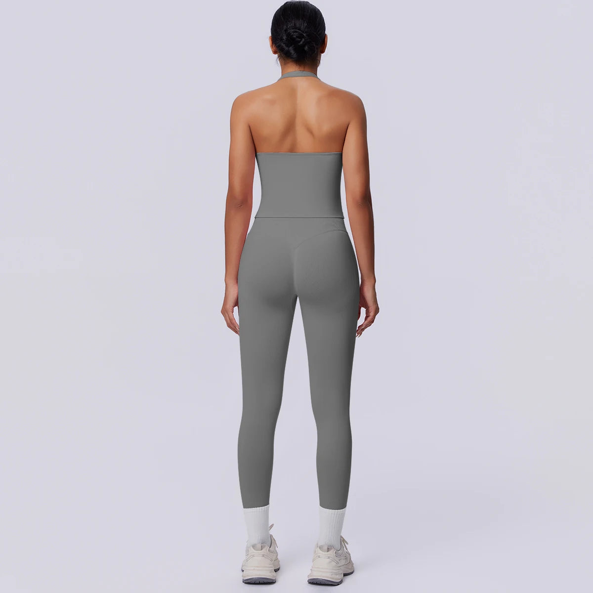 2PCS Woman Yoga Set Solid Color Sexy Fitness Top Summer Gym Workout High Stretch Female Pants Sports Fitness Clothing Yoga Set