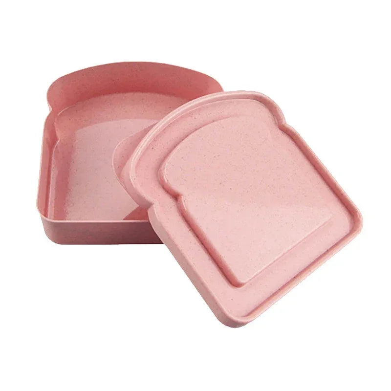 1/4PCS Sandwich Containers Lunch Box Toast Storage Box With Lid Eco-Friendly Lunch Food Container Microwavable Picnic Student