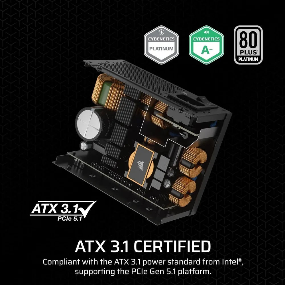 Fully Modular SFX Low Noise 80 Plus Platinum Power Supply ATX 3.1 Compliant PCIe 5.1 Ready Small Form Factor with SFX-to-ATX