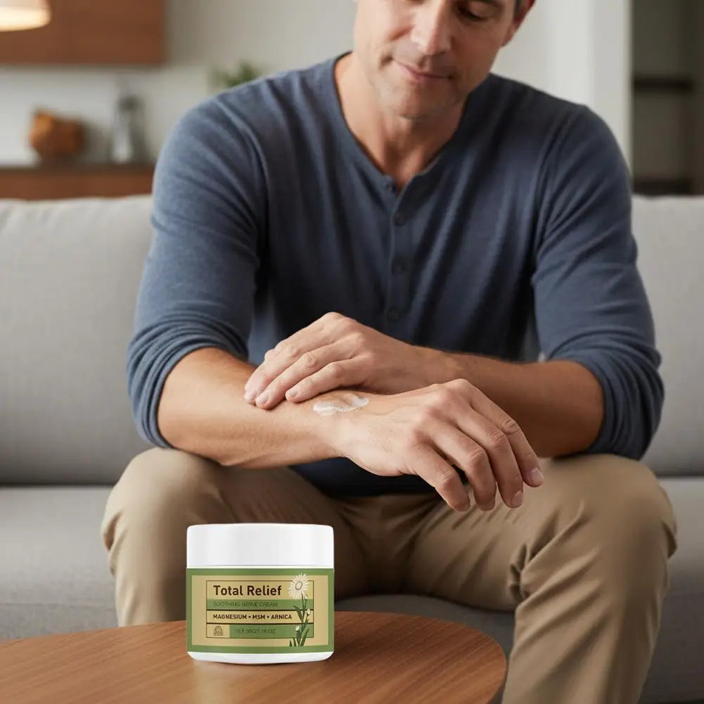 Natural Nerve Relief Cream With Magnesium Arnica Gentle Plant-Based Body Butter For Soothing Skin Care