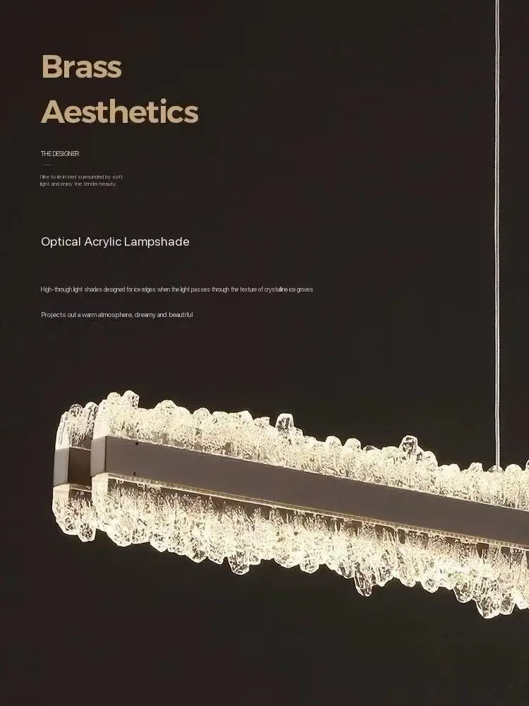 Restaurant LED Chandeliers Italian Light Luxury High-End Dining Room Main Lamp Designer Style One-Line Strip Dining Table Light
