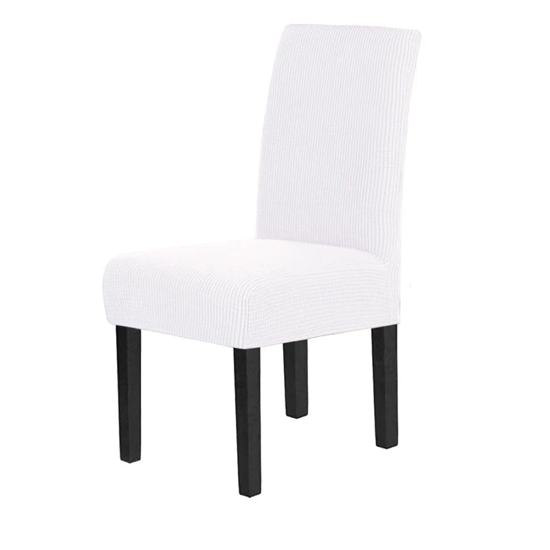 Stretch Dining Chair Covers Feature Textured Checked Jacquard Fabric Parsons Chair Slipcover Thick Chair Protectors