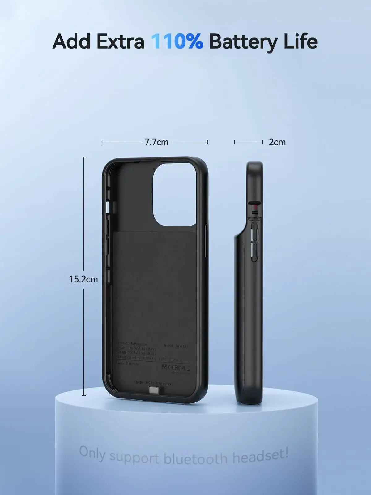NEWDERY 4800mAh Battery Charger Case for iPhone 12 13 14 15 Pro Max/12mini/13mini Power Case Portable Charging Power Bank Cover