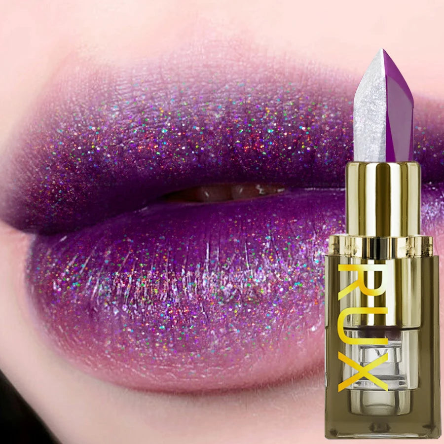 1PC Purple Glitter Two-tone Lipstick Red Rose Shimmer Lipsticks Cosmetics Easy to use  Lip Tint Korean Makeup Lip Glaze Gifts
