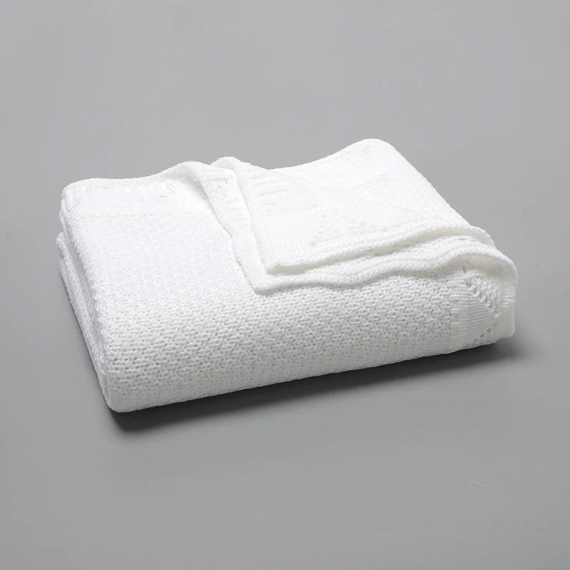 100*80cm Knitted Baby Blankets Breathable Lightweight Newborn Swaddle Receiving Quilt for Infant Boys Girls Toddler Throwing Mat