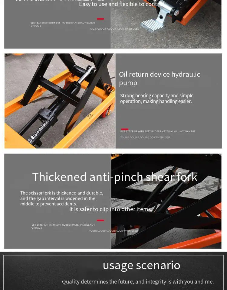 Manual hydraulic mobile lifting platform car scissors elevator mold logistics platform forklift