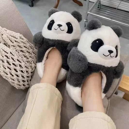 Kawaii Panda Slippers Lovers Womens Man Bedroom At Home Warm Winter Lovelys Bear Shoes For Girls Boys