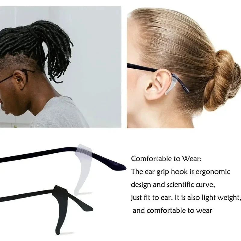 1-20pairs Ear Hook Anti-slip Glasses Leg Ear Sleeve Bracket Fastener Sunglasses Accessories Grip Anti-fall Eyewear Holder