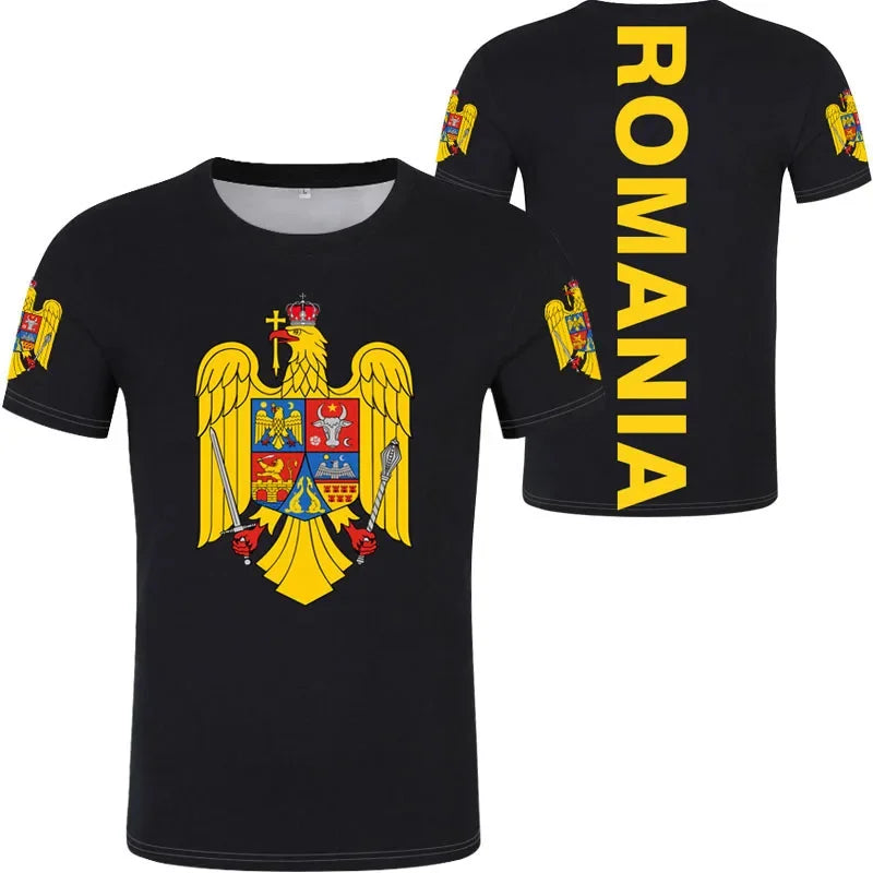 Romania Flag Football Graphic T-Shirt – Unisex Streetwear