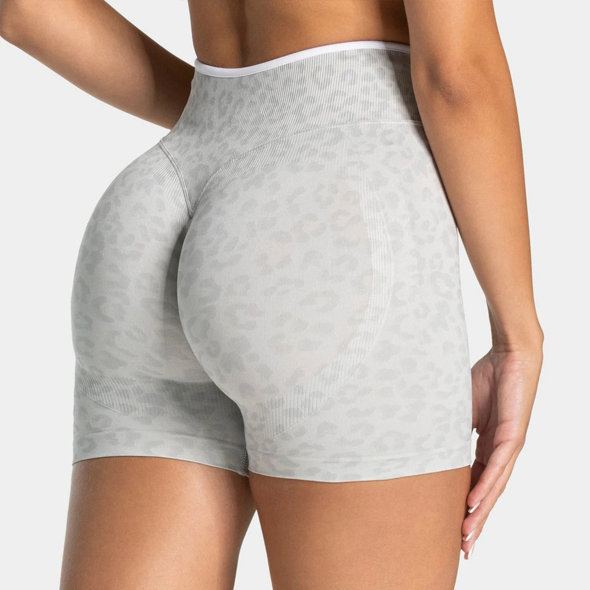 Women's Yoga Shorts Leopard Zebra Print High Waist Athletic Gym Workout Running Shorts