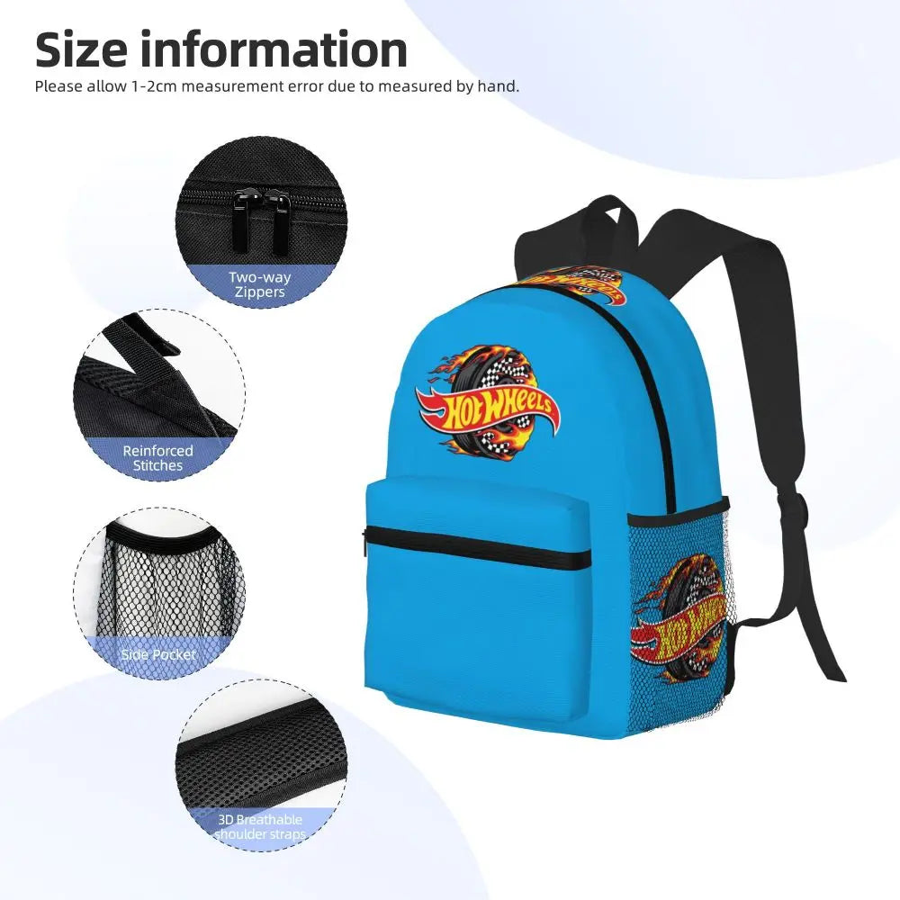 Hot Wheels Race Student Backpack School Bag Hiking Travel Daypack for Men Women Bookbag Shoulder Bags