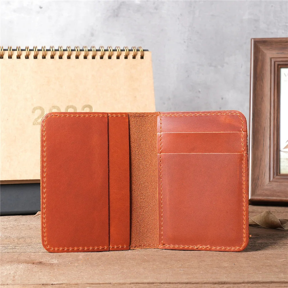 Unisex Genuine Leather Rfid Credit Card Holder Wallet for Women Vintage Small Slim Bifold Men Multi Card Holder Case Purse