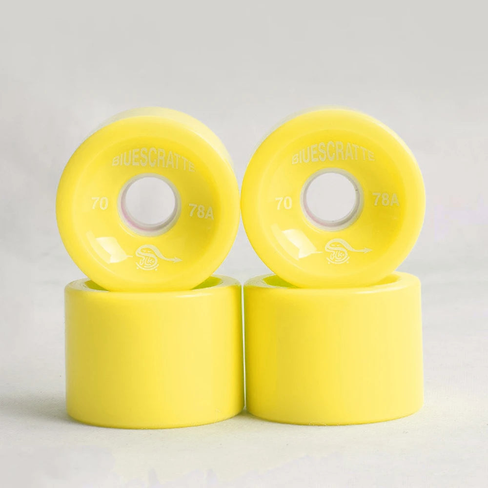4pcs 70mm 51mm 80 duro Longboard Wheel for 70mm Skateboard Tire 80A Durable Elastic PU Ruedas for Road Street Skate Board Rodas