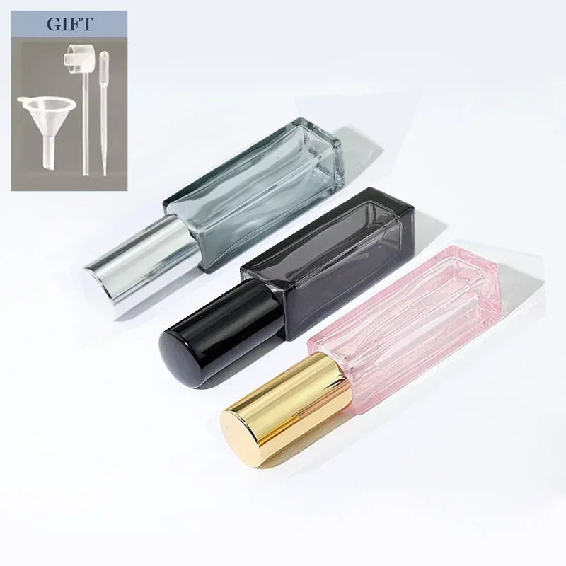 3PCS 5ML 10ML Mini Perfume Spray Bottles Glass Refillable Bottle Portable Travel Oil Liquid Cosmetic Container Perfume Atomizer