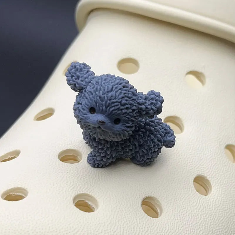 Cartoon Cute Curly Dog Animal Shoe Charms for Crocs Decorations Clogs Pins Slipper Accessories Garden Sandals Girl Kids Gift