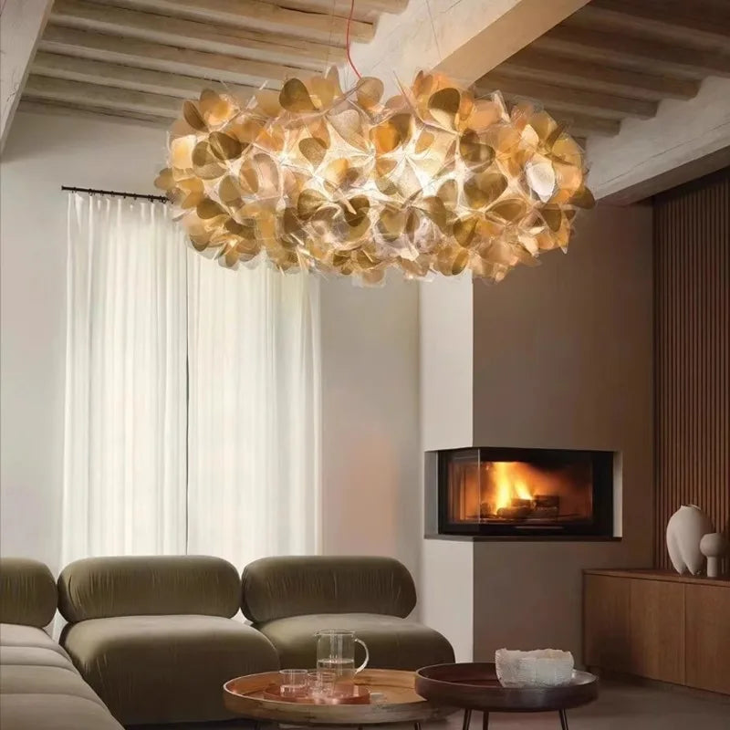 Nordic flower Petal Ceiling Chandelier Mama Non Mama Suspension lamp for Living Room Bedroom Restaurant art colorful cloud lamp