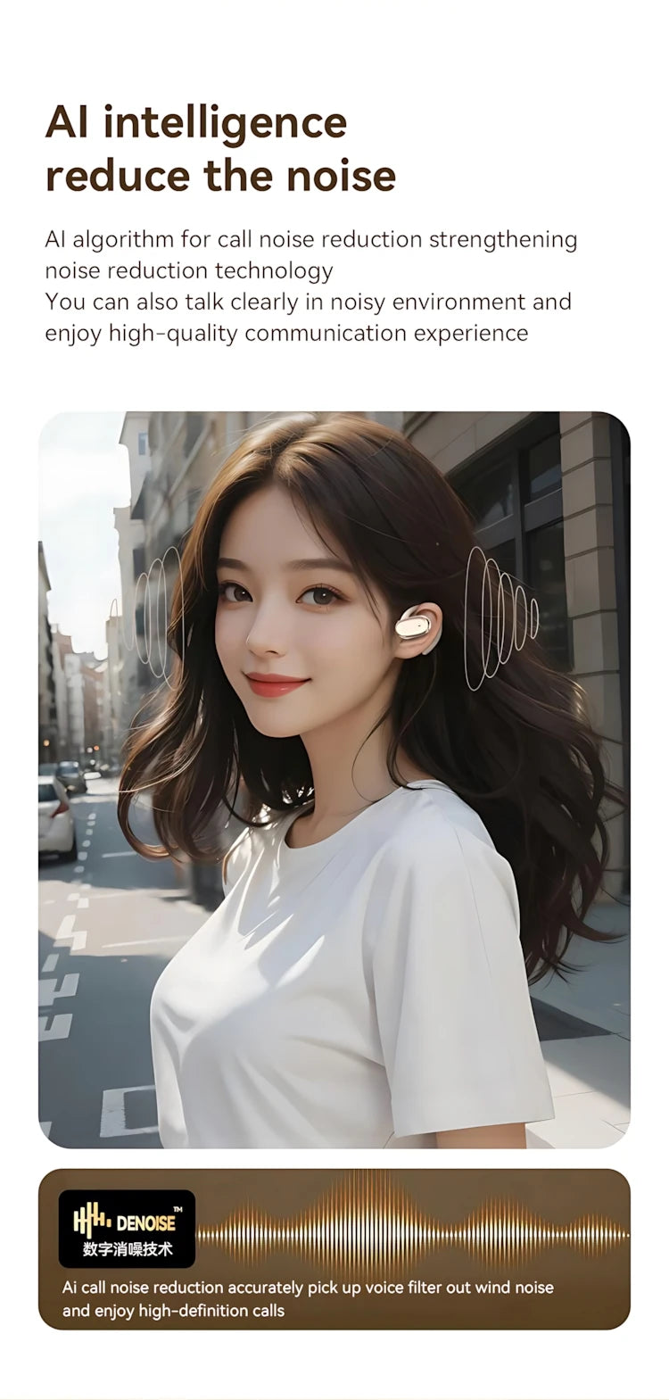 Bluetooth 5.4 Wireless Headphone Open Ear OWS Earphone Smart Touch Headset With Mic Waterproof Hifi Stereo Sound Wireless Earbud