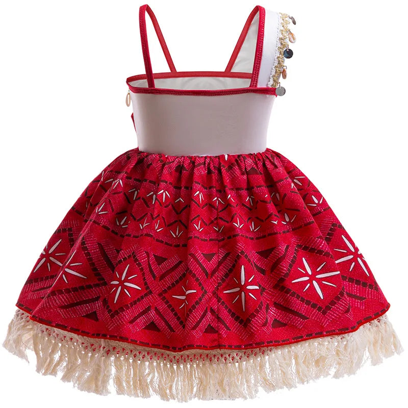 New Movie Girl Dress 2026 Halloween Party Ocean Adventure Costume Princess Clothes Children Vaiana Outfit Dress
