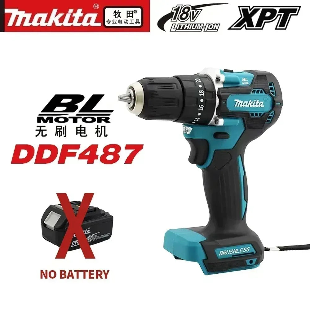 Makita DDF487 18V Wireless Brushless Drill Driver Light Lithium Equipment For Workshop Drilling And Fastening Tasks