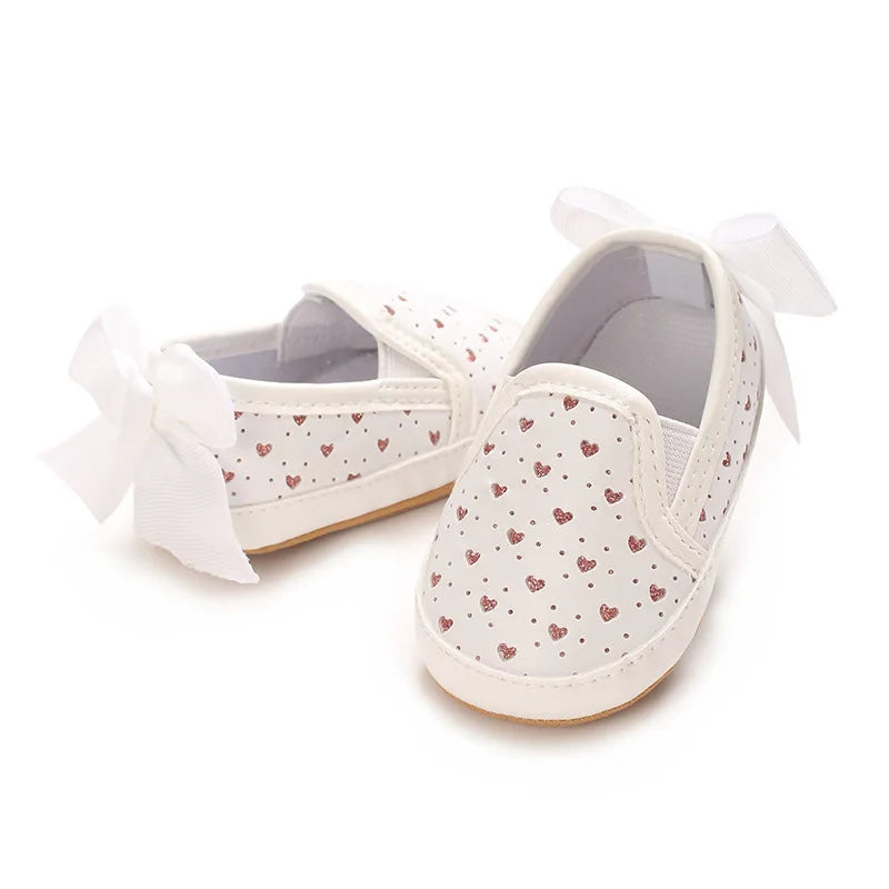 Baby Learning Walk Shoes, Cute Printed & Bow Sneakers, Soft Sole Casual Footwear for Infants 0-18M