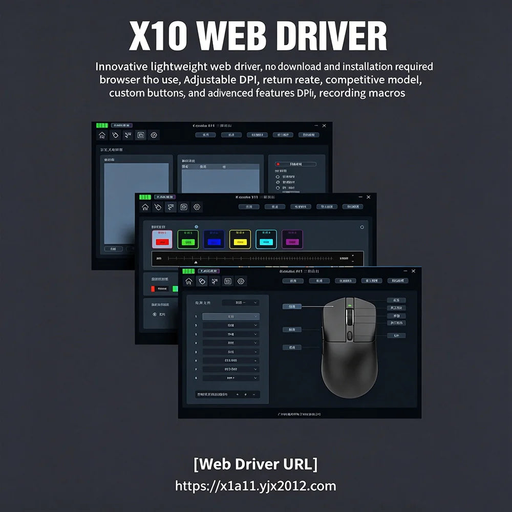 KEBIDUMEI X11 PAW3311 Tri-Mode Wireless Mouse 12000 DPI Gaming Mouse RGB Touch Magnetic Charging Base Bluetooth /2.4G/Wired Mice