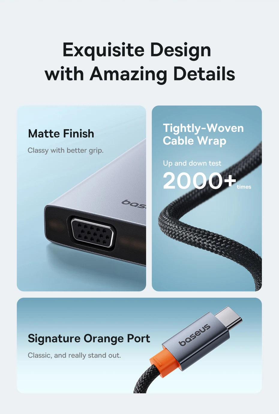 Baseus 13-in-1 USB C HUB to 2*HDMI 1*DP 4K@60Hz 1*VGA Quadruple Display USB 3.2 Adapter with RJ45 SD TF 3.5mm PD 100W Type C Hub
