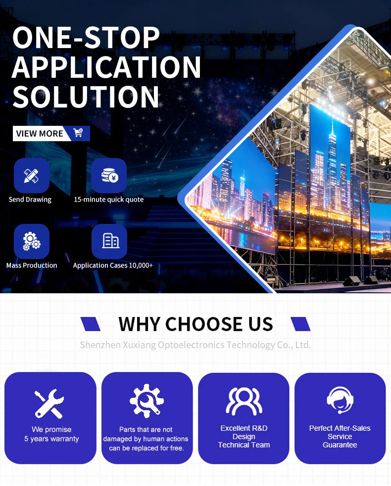 500x500mm Indoor Outdoor LED Screen Stage Background Led Video Wall P2.6 P2.9 P3.91 Seamless Splicing Rental LED Display Screen