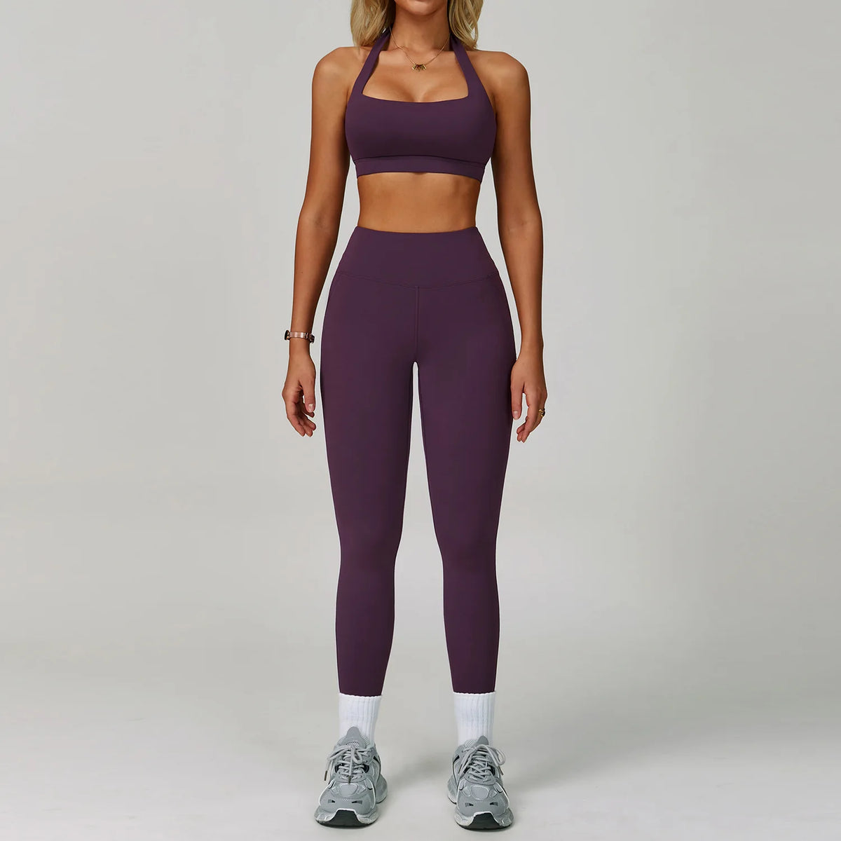 Yoga Set Women's Sportswear Yoga Suit Sports Top High Waist Leggings Two Piece Workout Clothes Fitness Gym Sets Athletic Wear