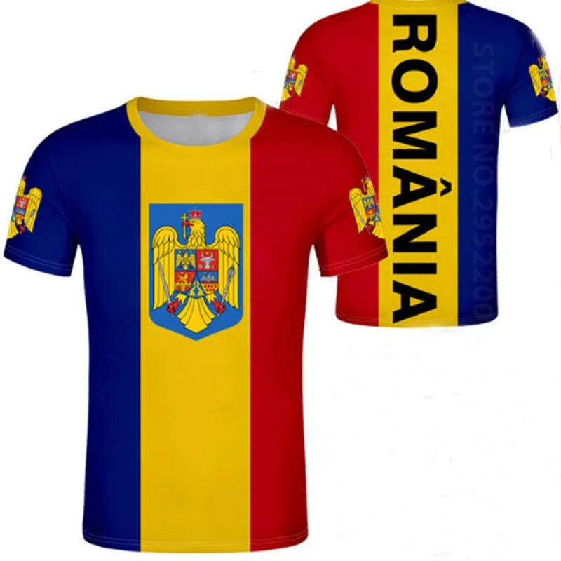 Romania Flag Football Graphic T-Shirt – Unisex Streetwear