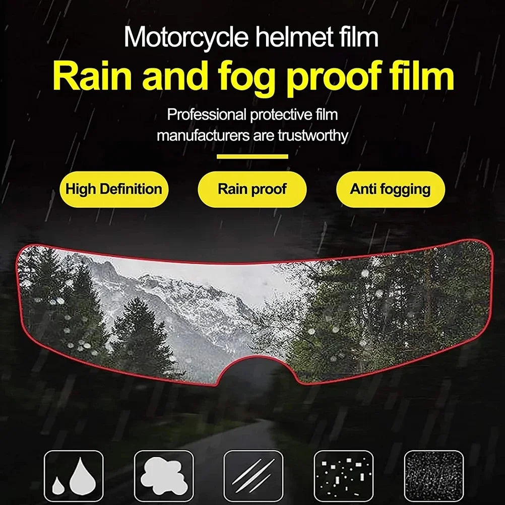 Motorcycle Helmet Anti-rain and Anti-fog Films Safety Driving Durable Nano Coating Clear Sticker Film Motorbike Accessories