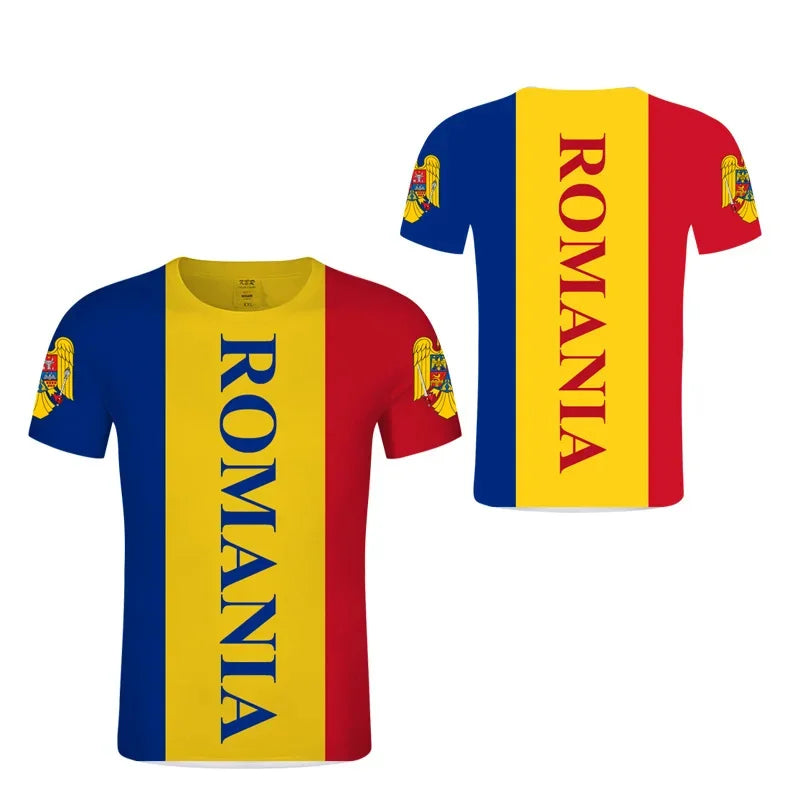 Romania Flag Football Graphic T-Shirt – Unisex Streetwear