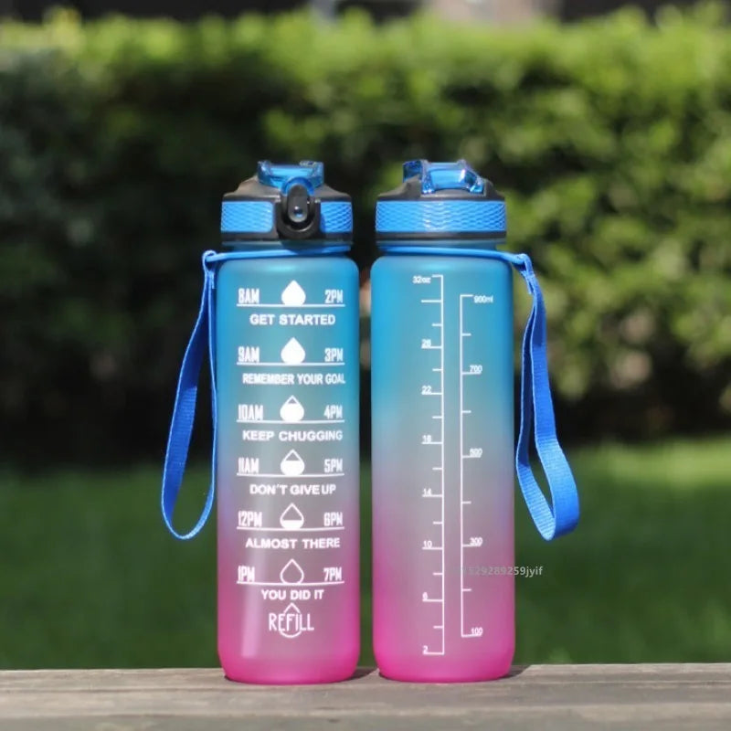 Gradient Sports Water Bottle with Straw & Carrying Strap – 900–1000ml