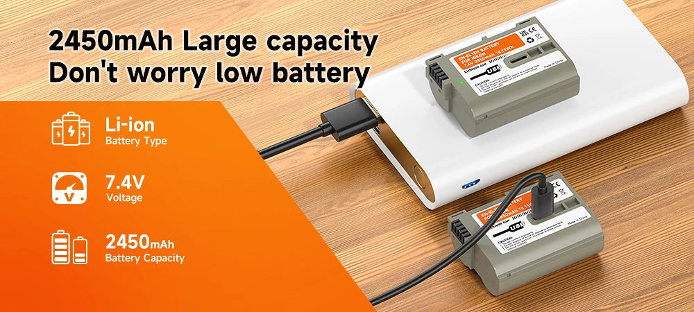 PALO EN-EL15 ENEL15 EN EL15 Battery Charger Battery Case for Nikon D500 D600 D610 D750 D800 D800E D810 D810A D7000 D7100 D7200