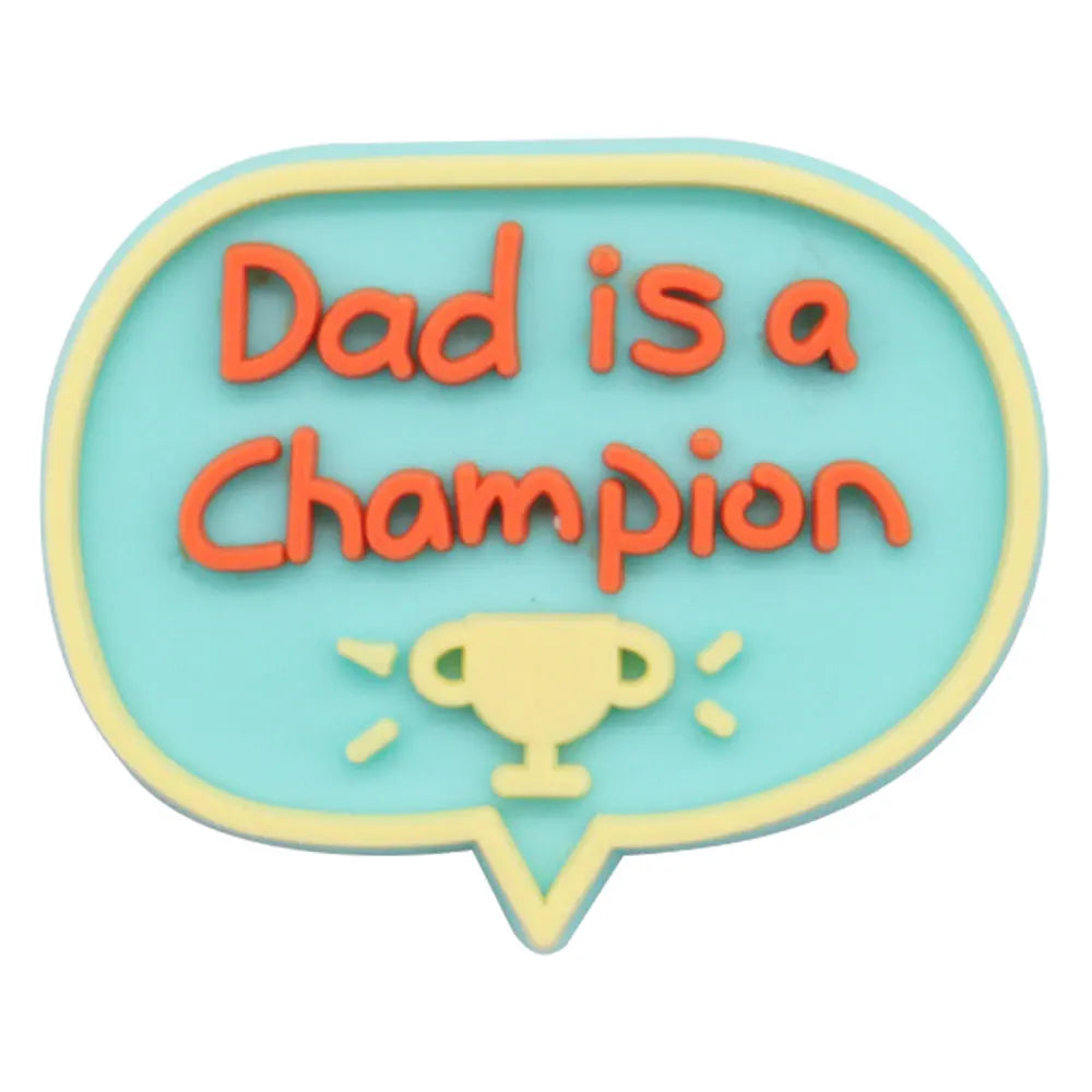 1-34PCS Cartoon Papa Happy Father's Day Best Dad Heart PVC Shoes Charms Accessories Buckle Clog Decorations DIY Bracelet