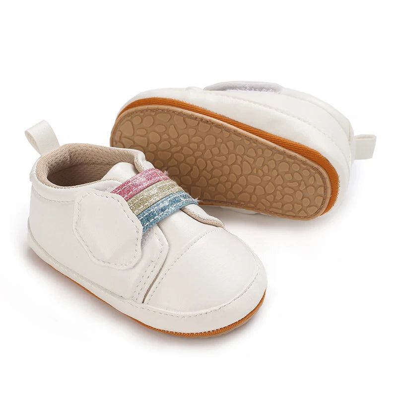 Baby Learning Walk Shoes, Cute Printed & Bow Sneakers, Soft Sole Casual Footwear for Infants 0-18M