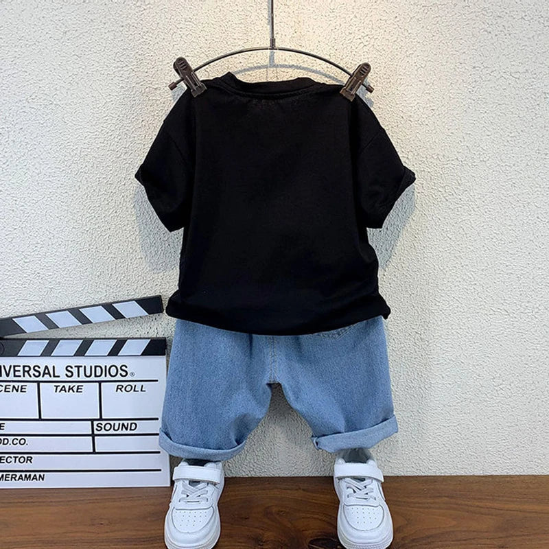 New Selling Summer Baby Boys Clothing Sets Tops Bear T-shirt + Short Pants 2 Pieces Set Kids Girls Age 2 3 4 5 6 7 8 9 10 Years